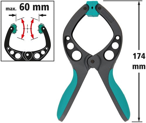 Wolfcraft - pince à ressort pro 60 mm - pince à voile - pince de marché - extra forte - pinces à voile - 3631000