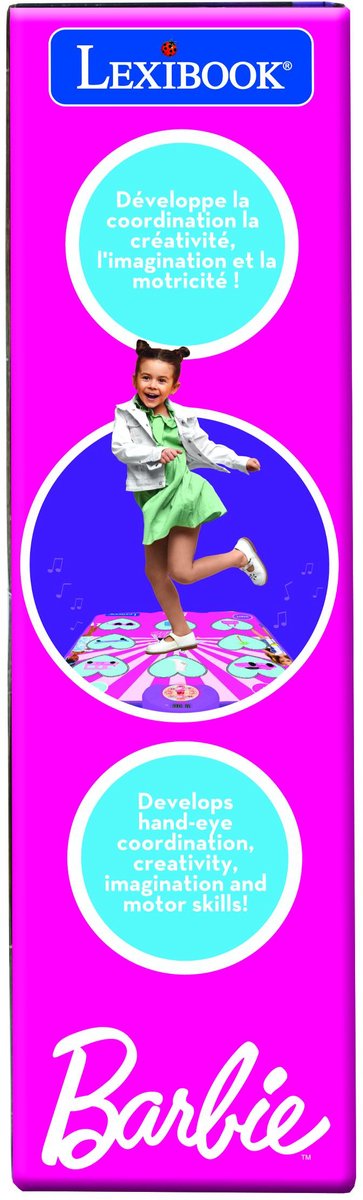 Tapis de danse électronique Lexibook, bluetooth et lumineux barbie avec 6 modes de jeu