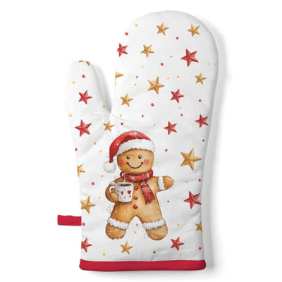 Ambiente gant de cuisine cacao et biscuit 18x30cm coton