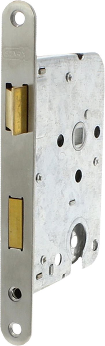 Serrure à cylindre Starx - Serrure à barillet - Serrure à mortaise avec plaque frontale en acier inoxydable - Serrure de porte - 50 x 55 mm