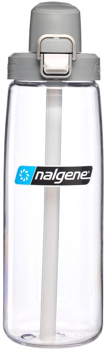Nalgene - bouteille avec paille - gourde - gourde - paille - 650ml bouchon gris clair sustain new !