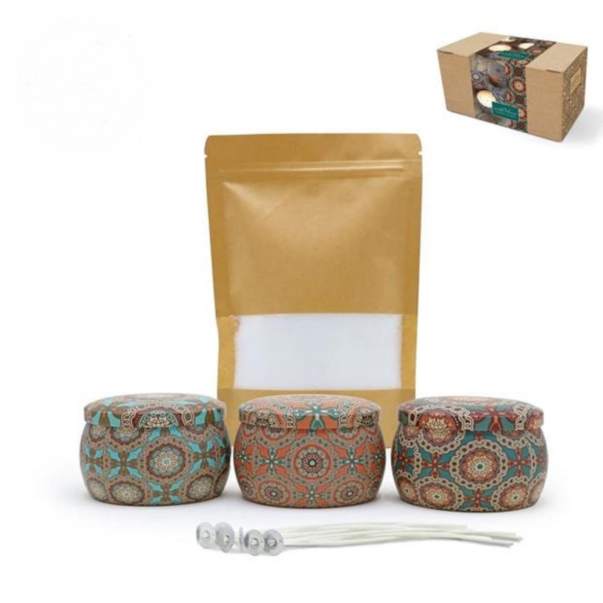 Idées 4 saisons avec amour coffret cadeau perles vertes et bougie
