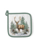Ambiente manique cerf d'hiver blanc 20x20cm coton