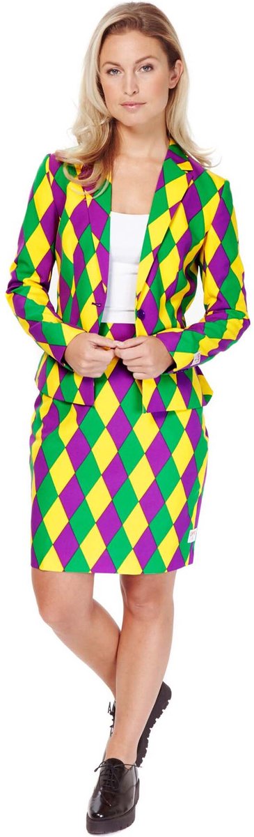 Opposuits harlequeen - costume femme - costume de clown - coloré - vêtements de carnaval - taille 42