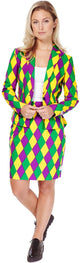 Opposuits harlequeen - costume femme - costume de clown - coloré - vêtements de carnaval - taille 42