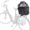 Panier à vélo Trixie sur le dos noir avec oreiller et capot