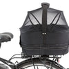 Panier à vélo Trixie sur le dos noir avec oreiller et capot