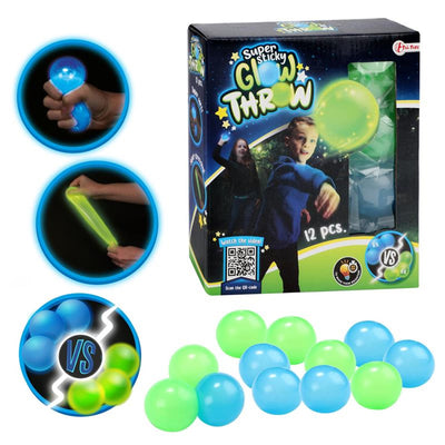TOI-TOYS Glow lancer Glow in the Dark Ballen 12 pièces