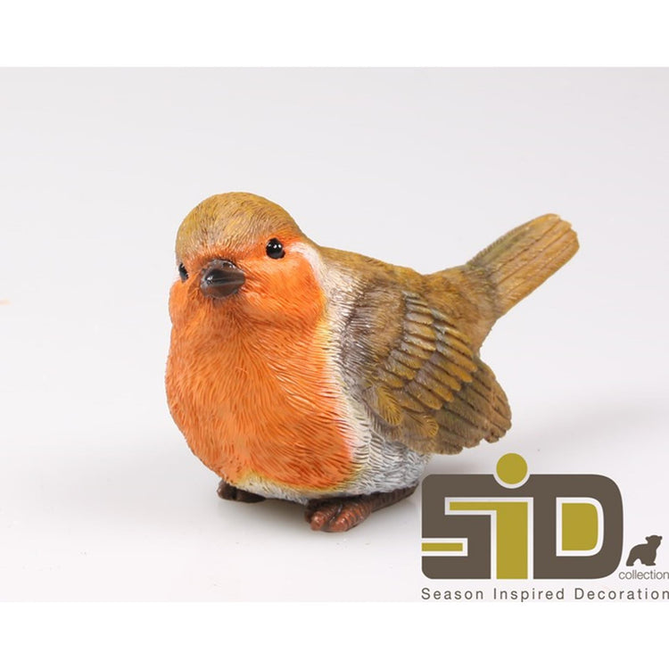 Statue de rouge-gorge oiseau décoration inspirée de la saison m 13,5x6,5x8cm