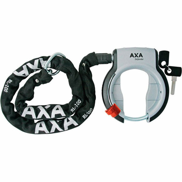 Axa - Ringslot Defender Zwart/zilver + Ketting Rlc100