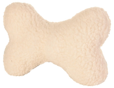 Bone en peluche trixie avec le look de manteau de l'agneau