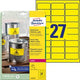 Étiquettes étanches avery zweckform 540 pièces jaune