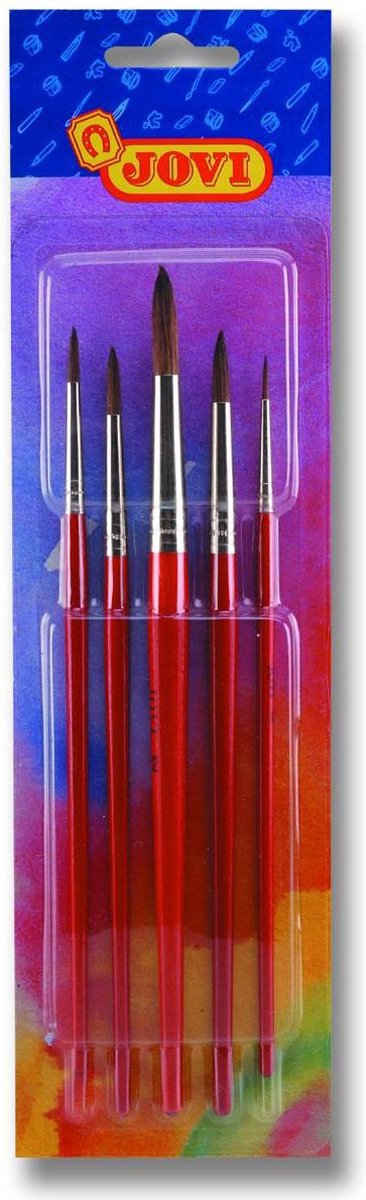 Gerimported lot de 5x pinceaux de peintre hobby ronds - pinceaux pinceaux pour enfants