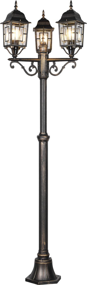 Trio volturno - lampadaire - rouille antique - excl. 3x E27 4 W - télécommande - variateur intégré - changeur de couleurs RVB - couleur de lumière réglable en continu - veilleuse - fonction mémoire - éclairage indirect - éclairage extérieur - IP44