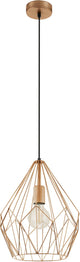 Lampe à suspension Eglo Carlton / E27 - ø 31 cm - cuivre