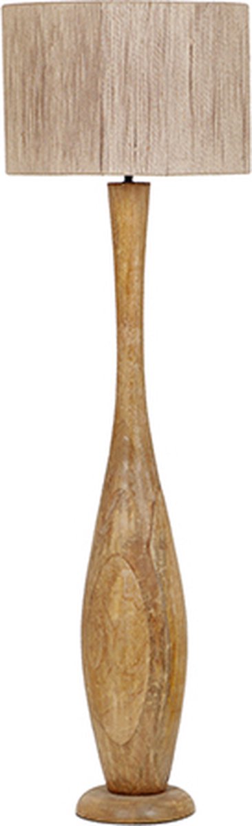 Trio toba - lampadaire - naturel - excl. 1x e27 4 w - interrupteur au pied