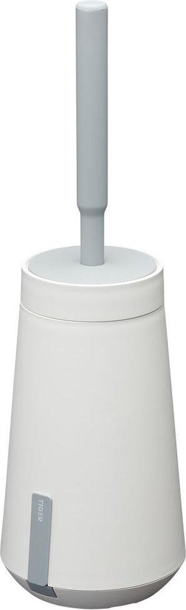 Tiger tess - brosse WC avec support - à poser ou à suspendre - ruban adhésif 3m - avec brosse swoop® flexible - blanc gris clair