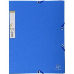 Chemise exacompta 56982e carton recyclé 380g m2 a4 24x32cm bleu royal 3 rabats