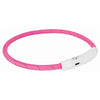 Collier de collier Trixie Cold de lumière de la lumière USB TPU Nylon rose