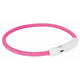 Collier de collier Trixie Cold de lumière de la lumière USB TPU Nylon rose