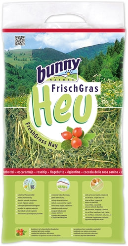 Nature de lapin foin d'herbe fraîche avec un trou de rose