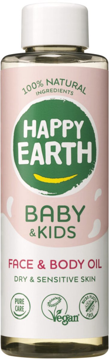 Huile corps visage 100% naturelle Happy Earth Baby Kids - 150 ml