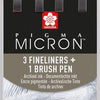 Sakura Pigma Micron Fineliner Set, 4 tailles, gris de refroidissement
