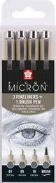Sakura Pigma Micron Fineliner Set, 4 tailles, gris de refroidissement