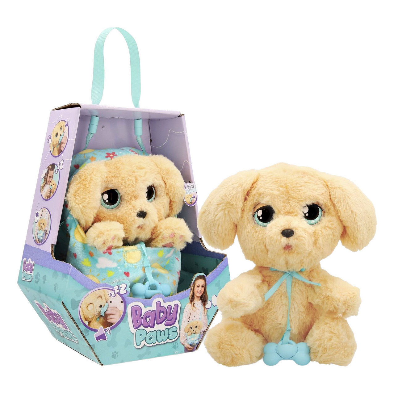 Peluche interactive pattes de bébé labrador