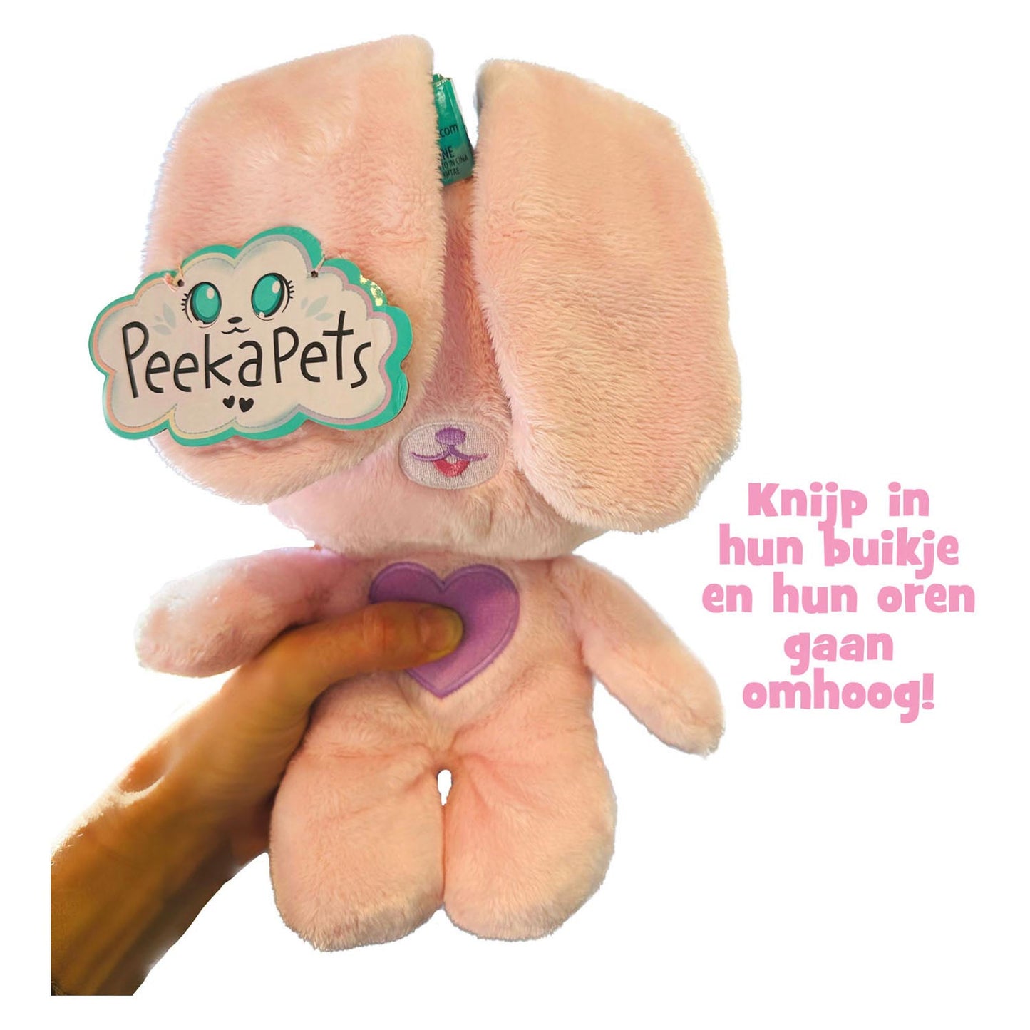 Spectron Peekapets Bunny Pluchen Hug - blanc