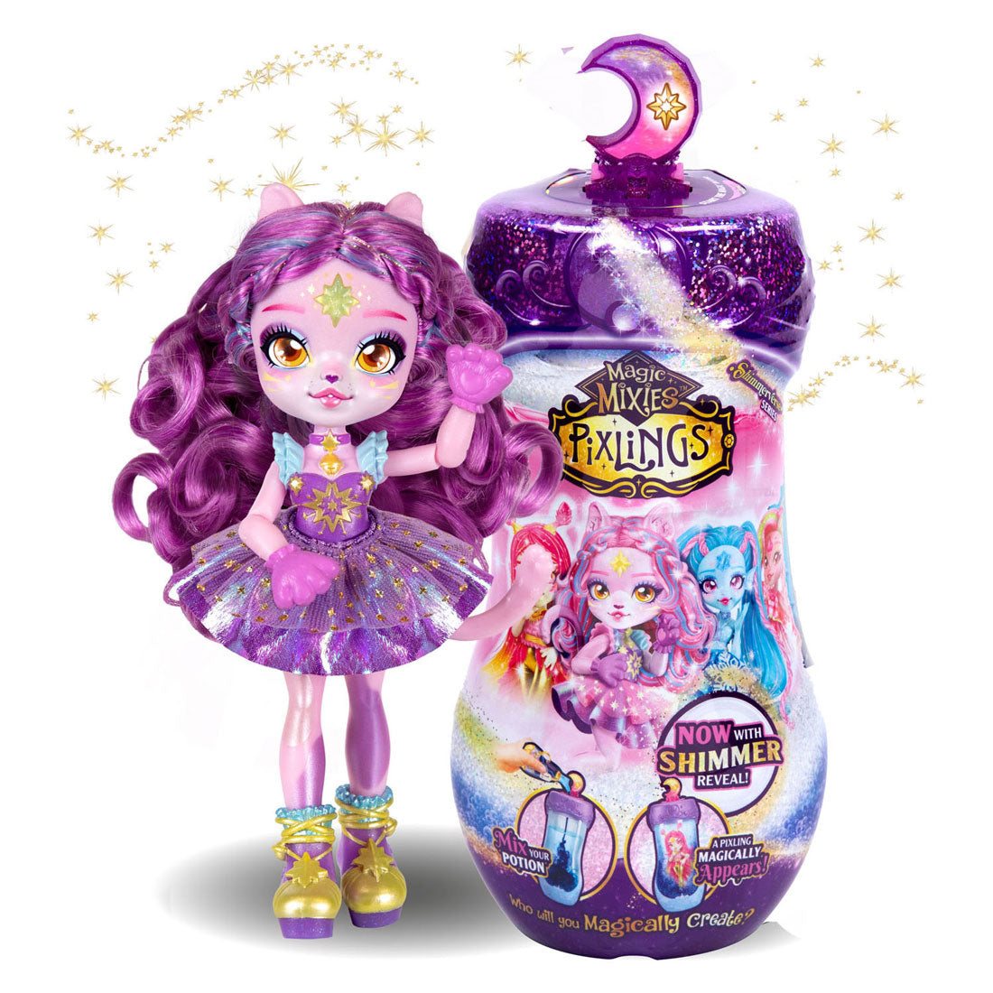 Mélanges Spectron Pixlings Shimmerverse révèlent Pop Catlyn
