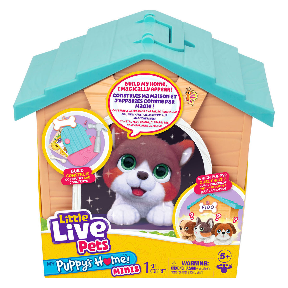 Jouets d’orignal surprise chiot jouet câlin dans la maison du chien