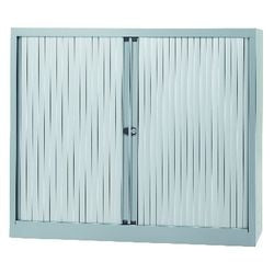 Armoire à portes roulantes soudée basse en acier plastique 120x43x103cm argent