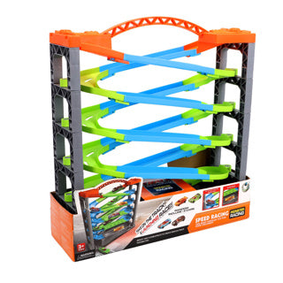 Track de course Deluxe avec 5 couches et 2 voitures