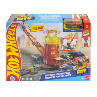 Hot Wheels City Super Rescue Caserne de pompiers et voiture jouet