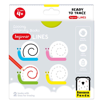 Panda banane - livre de coloriage prêt à tracer des lignes pour débutants