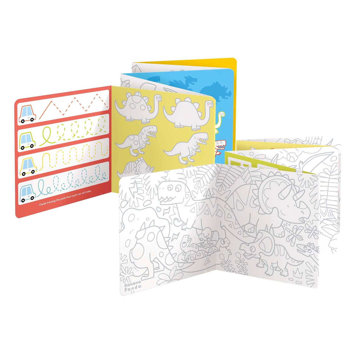 Panda banane - livre de coloriage J'adore les pages à colorier avec des dinosaures