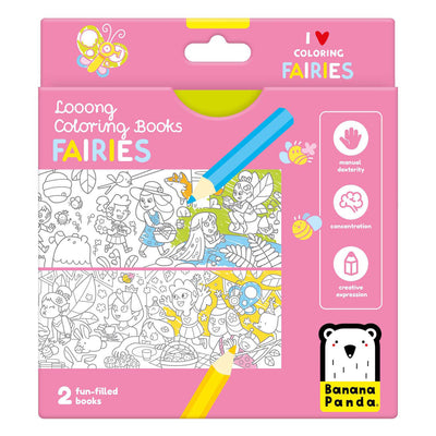 Panda banane - livre de coloriage J'adore les pages à colorier avec des fées