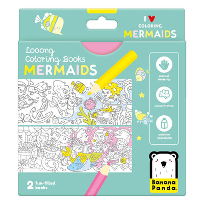 Panda banane - livre de coloriage J'adore les pages à colorier avec des sirènes