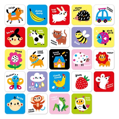 Panda banane - cartes bébé à contraste élevé 6 mois + 9 mois + - 24 pièces.