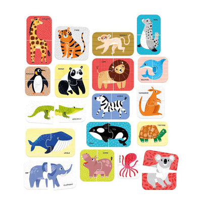 Banana Panda - Puzzle Pairs d'animaux sauvages - 18dlg.