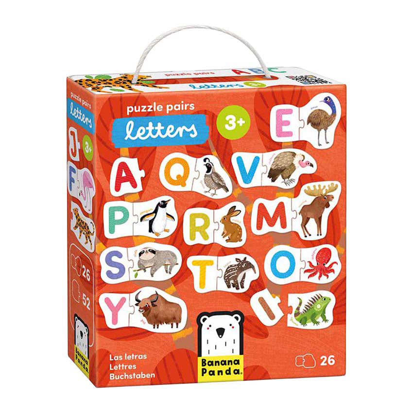 Panda banane - lettres puzzle - 26 pièces.
