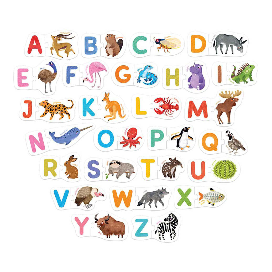 Panda banane - lettres puzzle - 26 pièces.