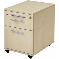 Caisson à tiroirs mobile Bach avec tiroir pour dossiers suspendus 42,8 x 56 x 59 cm érable