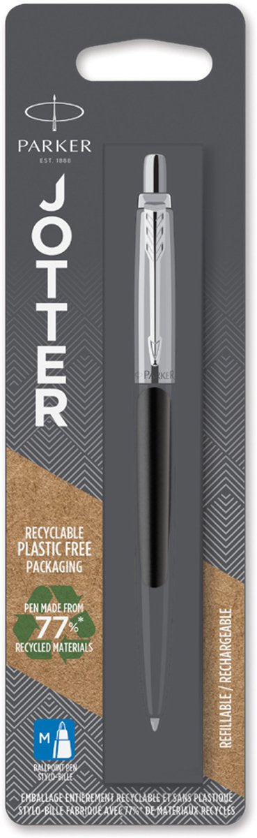Stylo à bille Parker Jotter | rouge Kensington | pointe moyenne à l'encre bleue