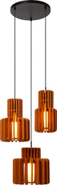 Lucide rollo - lampe suspendue - 3xe27 - terre cuite - japandi