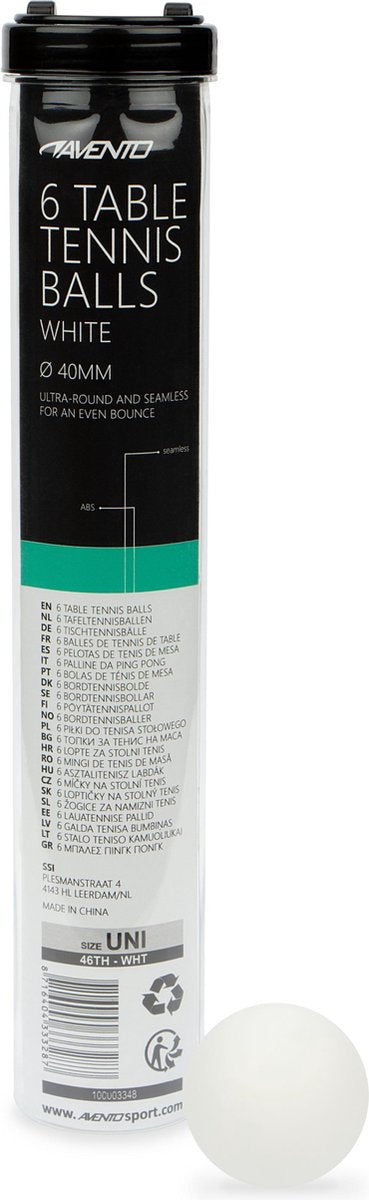 Avento balles de tennis de table - 6 pièces - abs - blanches