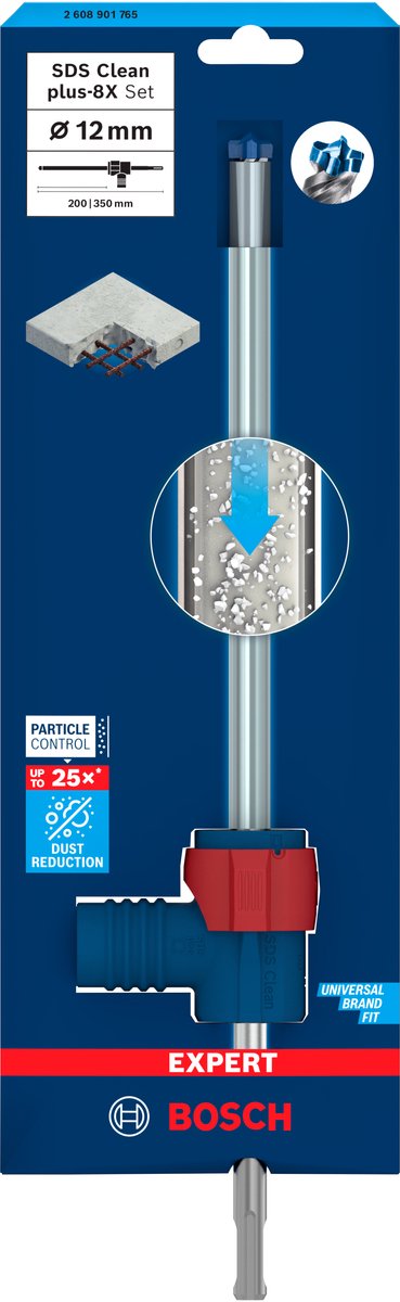 Bosch expert sds clean plus-8x jeu de forets à percussion 12 x 200 x 350