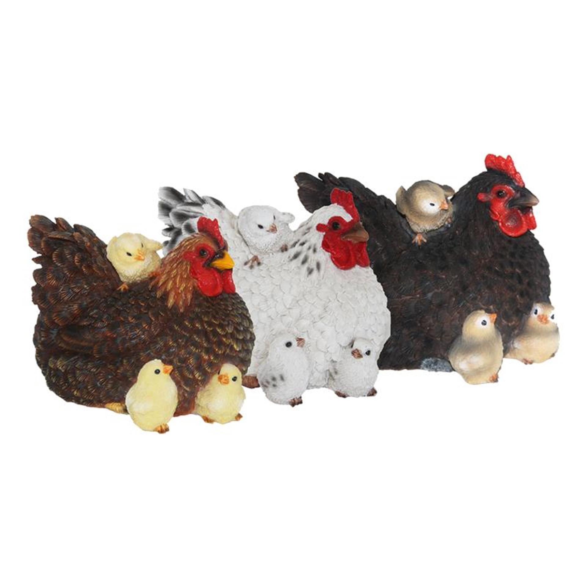 Esschert design poulet couché avec poussins