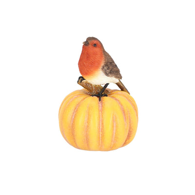 Esschert design rouge-gorge sur citrouille